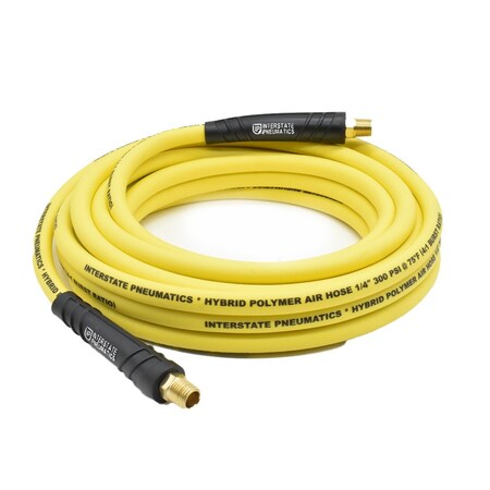Interstate Pneumatics 1/4in 25 ft Yellow Hybrid Polymer Hose 1/4in NPT HH14-025